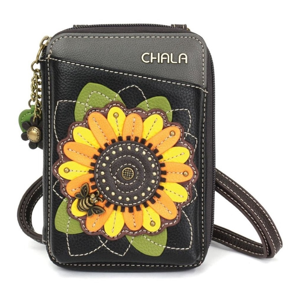 Chala Sunflower Crossbody Bag in Black and Yellow